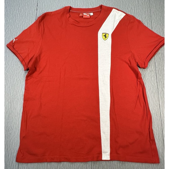 Puma Scuderi Ferrari TShirt Mens XL Red white Embroidered Formula Racing - Picture 1 of 8